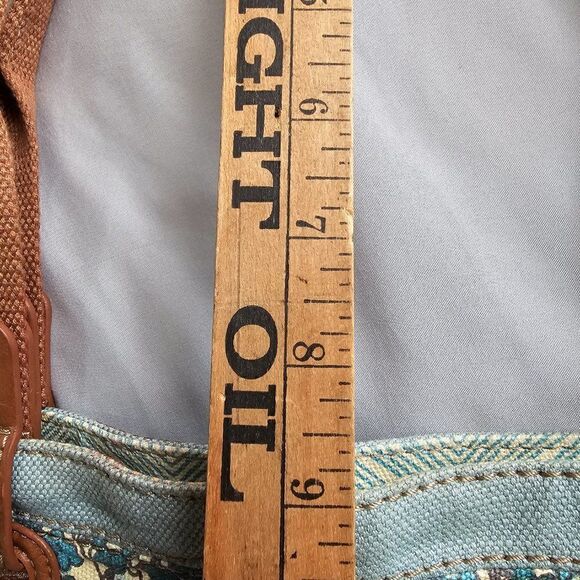 EUC FOSSIL KEY PER COATED CANVAS LIGHT BLUE TOTE / SHOULDER BAG LARGE - Picture 15 of 16